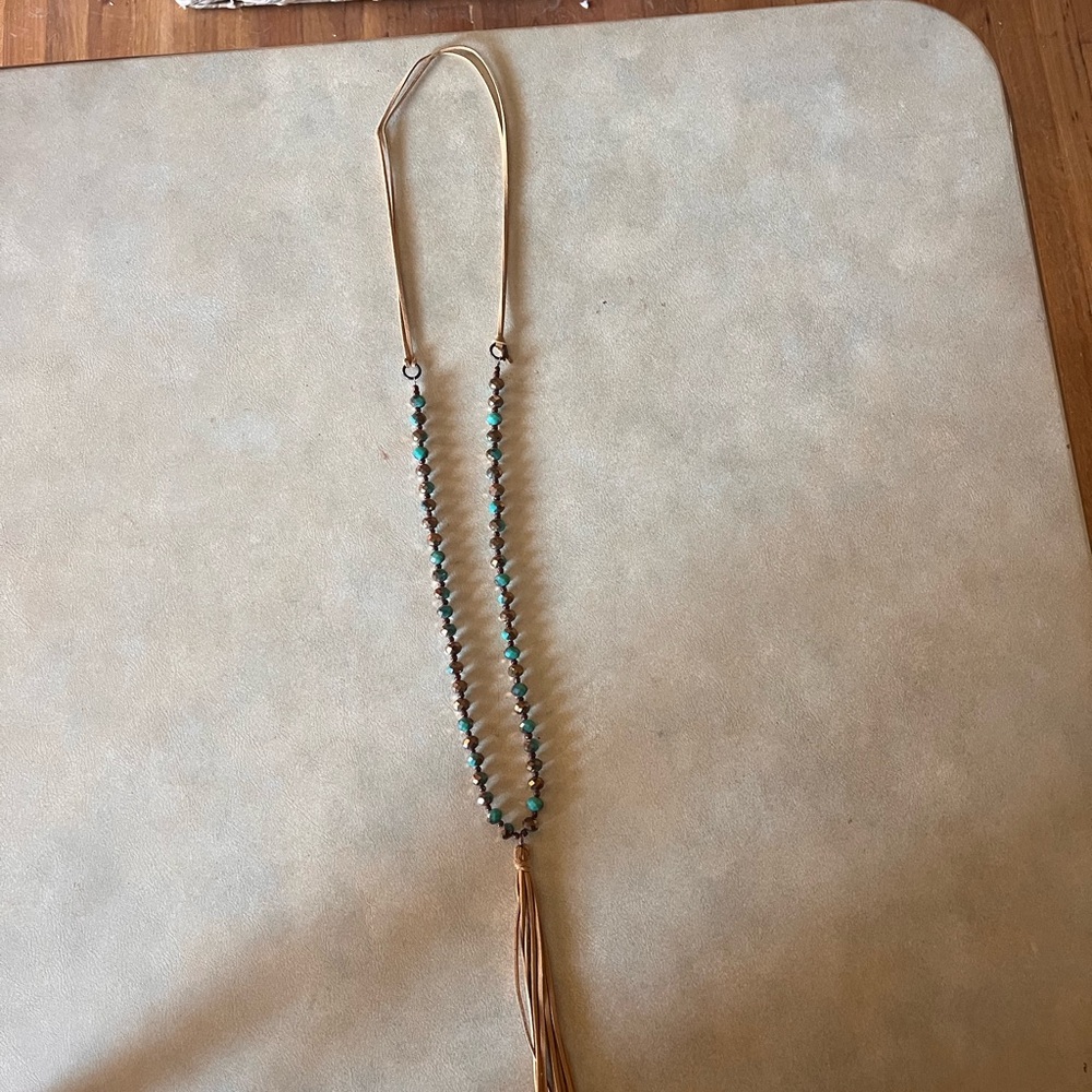 Elegant Gold and Turquoise Beaded Necklace
